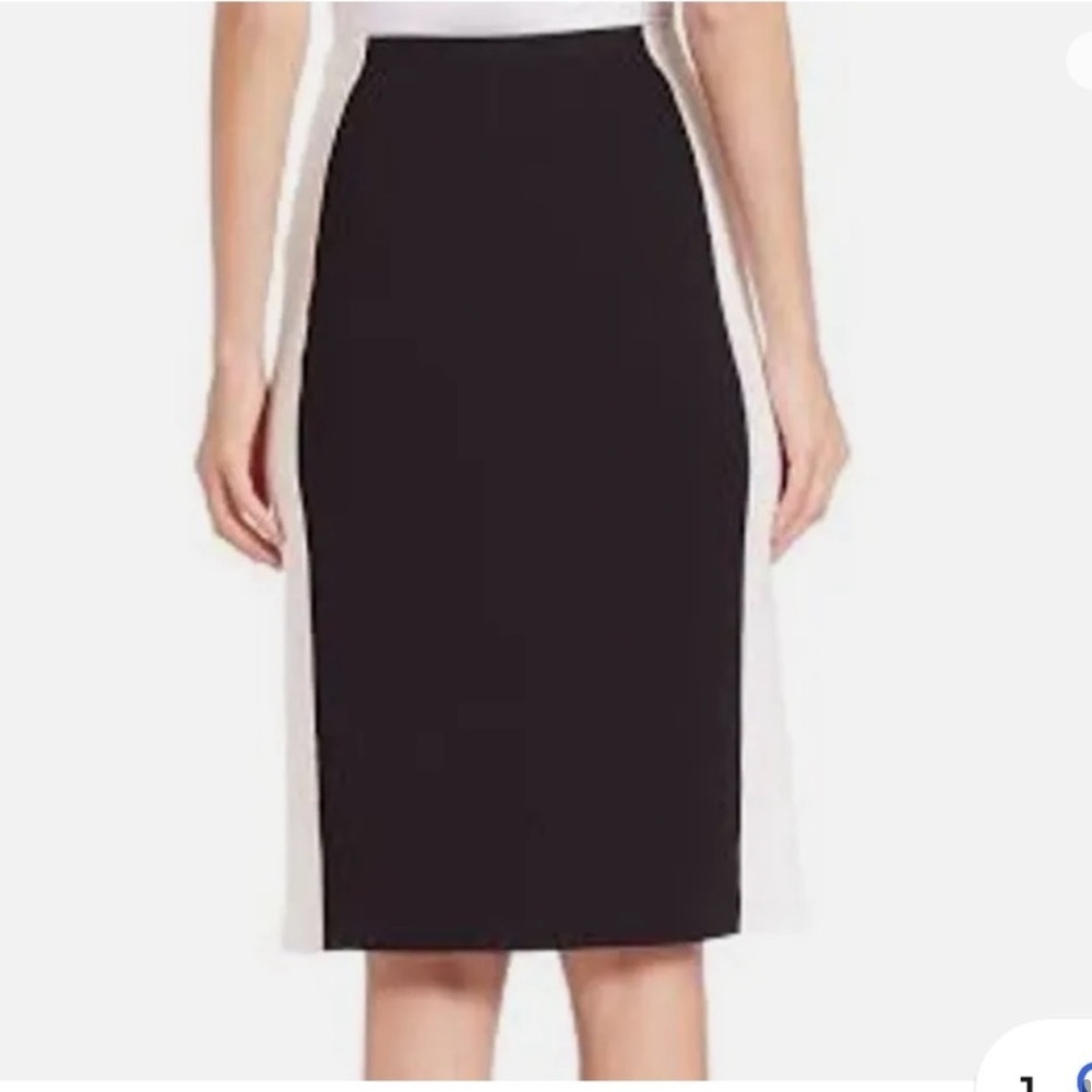 LAFAYETTE 148 Two-tone Colorblock Slim Pencil Skirt Black White S